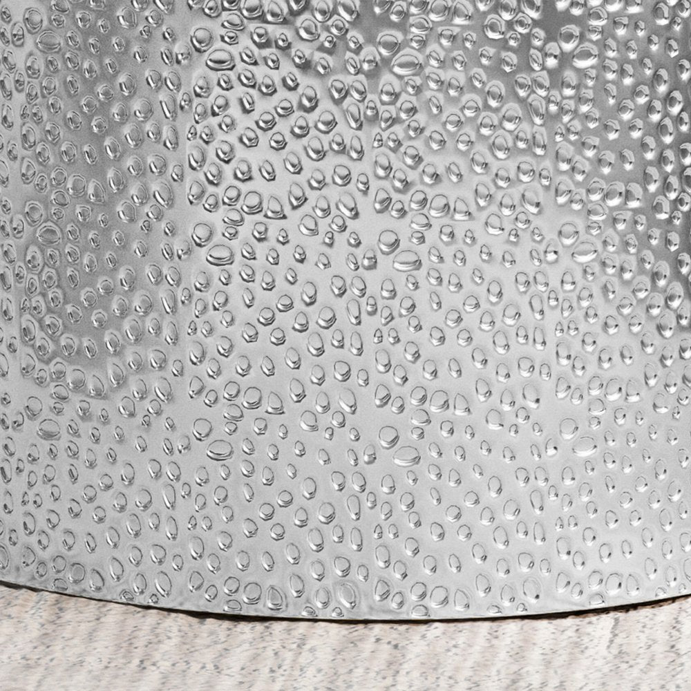 Set of Two Hammered Gold Iron Round Drum End Tables close-up detail