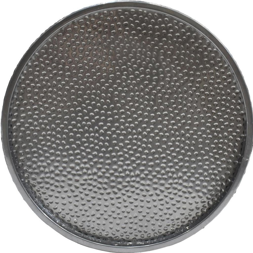 Set of Two Hammered Gold Iron Round Drum End Tables on a white background