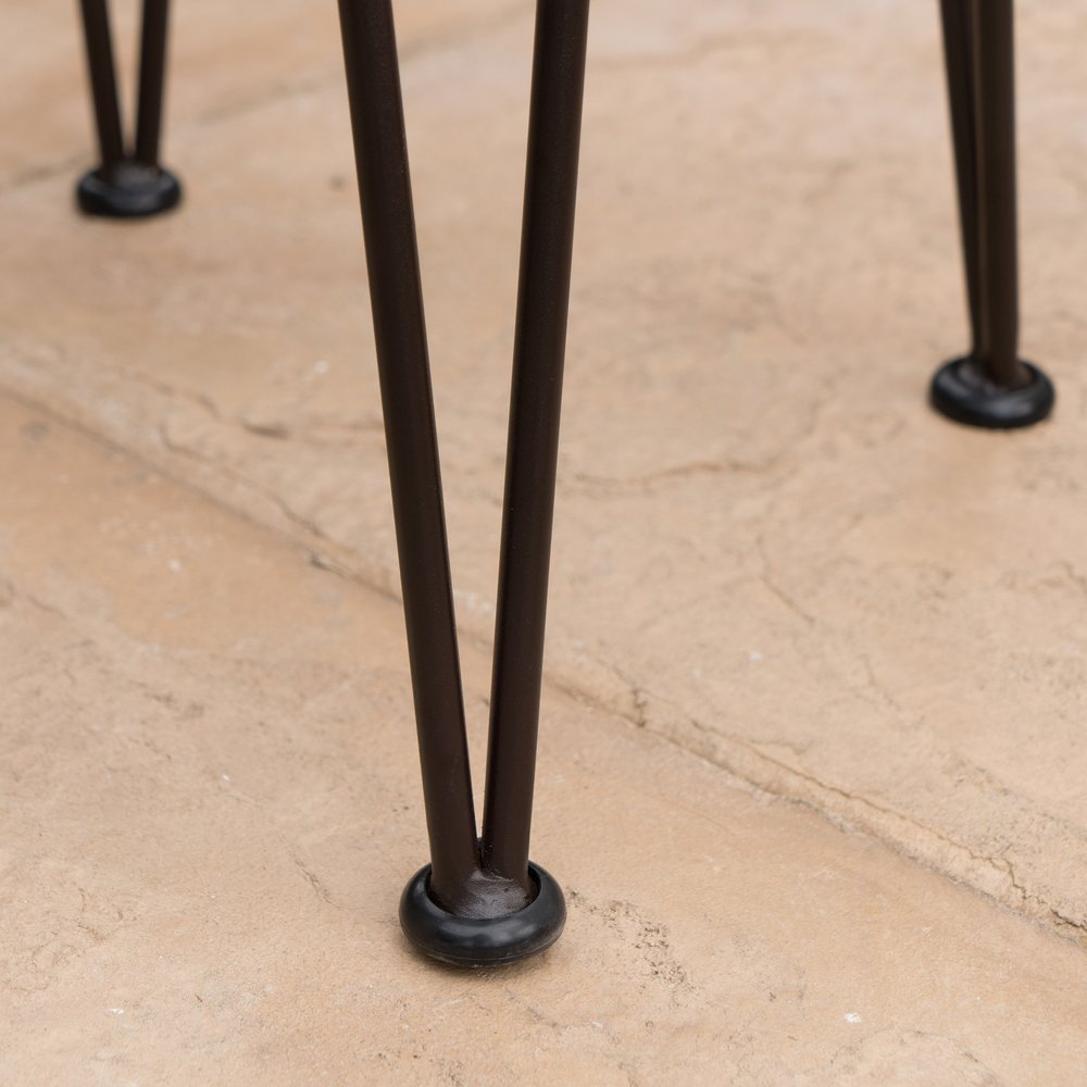 Set of Two 30" Brown and Natural Solid Wood Low Back Outdoor Bar Height Chairs