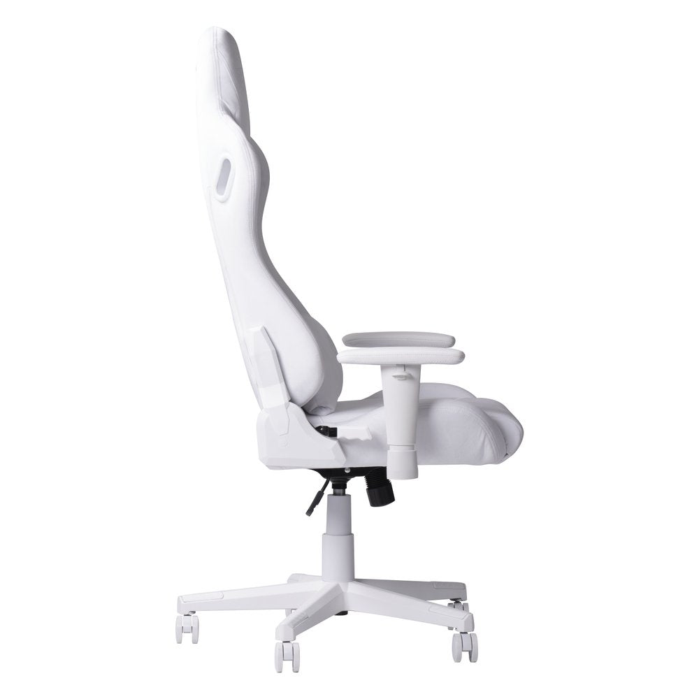 White Adjustable Height Swivel Rolling Gaming Chair