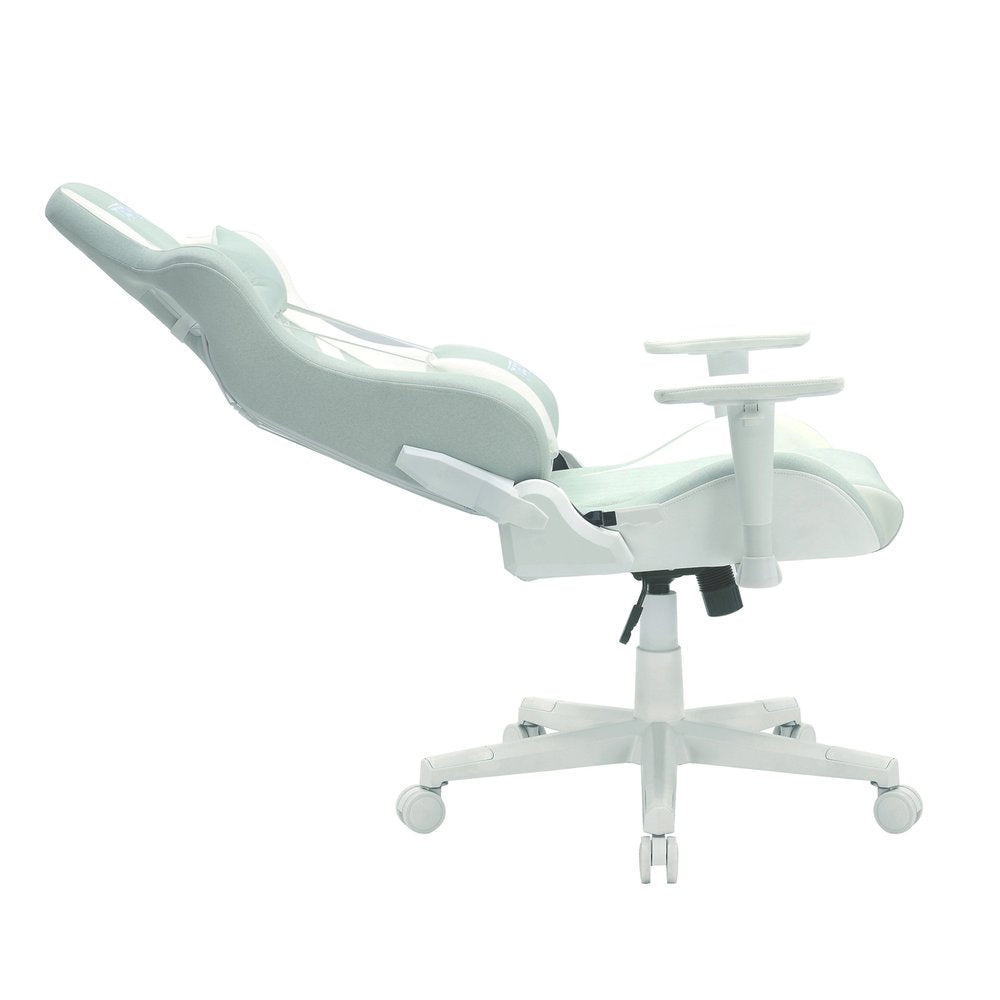 Mint Green And White Adjustable Height Swivel Rolling Gaming Chair on a white background