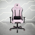 Pink And Black Adjustable Height Swivel Rolling Gaming Chair