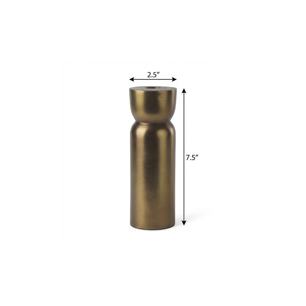 8" Gold Metal Tabletop Taper Candlestick