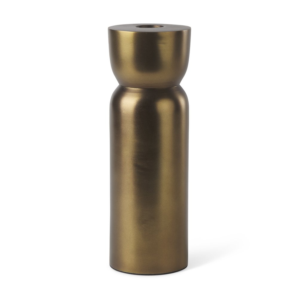8" Gold Metal Tabletop Taper Candlestick