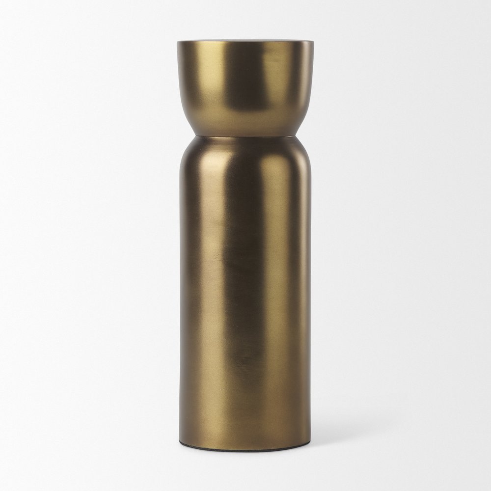 8" Gold Metal Tabletop Taper Candlestick