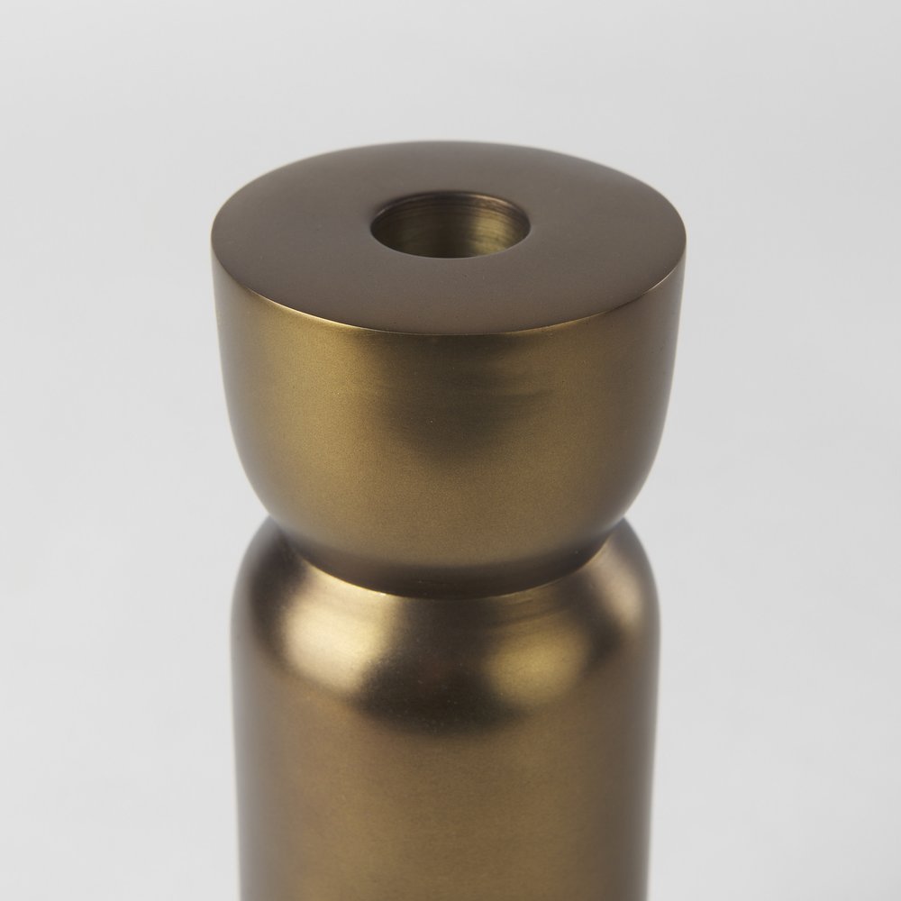 8" Gold Metal Tabletop Taper Candlestick