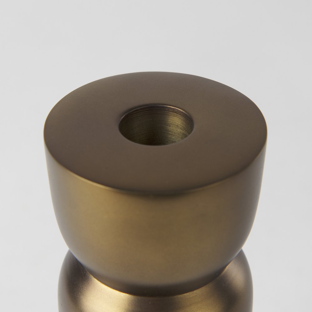 8" Gold Metal Tabletop Taper Candlestick