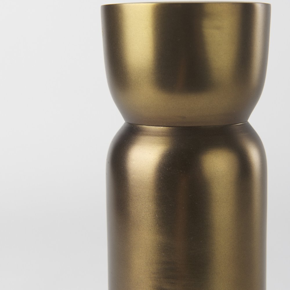 8" Gold Metal Tabletop Taper Candlestick