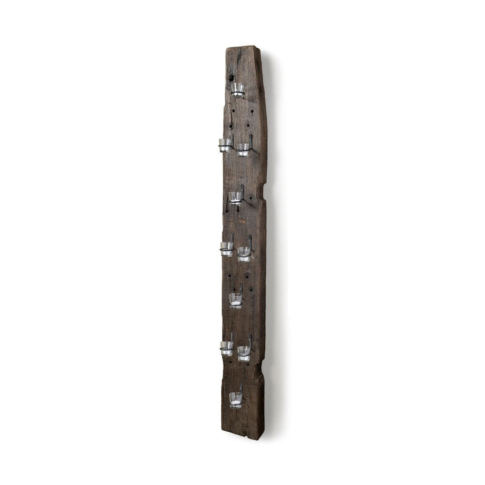 66" Brown Metal Hurricane Candle Holder