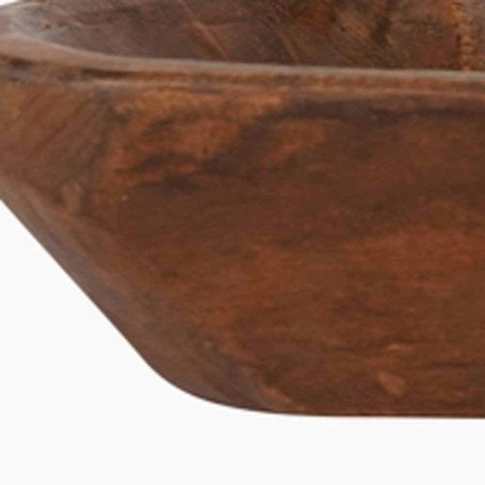 20" Natural Solid Wood Oval Dough Bowl