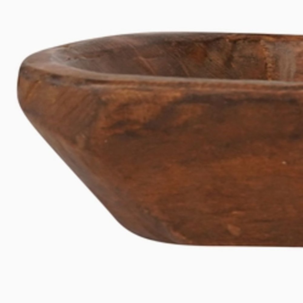 20" Natural Solid Wood Oval Dough Bowl