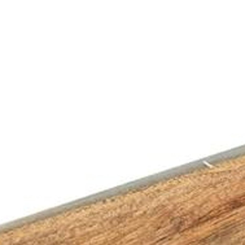 20" Black Solid Wood Dough Bowl With Handles. Serving bowl isolated on a plain white background, showing a wood surface.