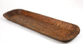 40" Natural Solid Wood Oval Dough Bowl. Serving bowl isolated on a plain white background, showing a wood surface.