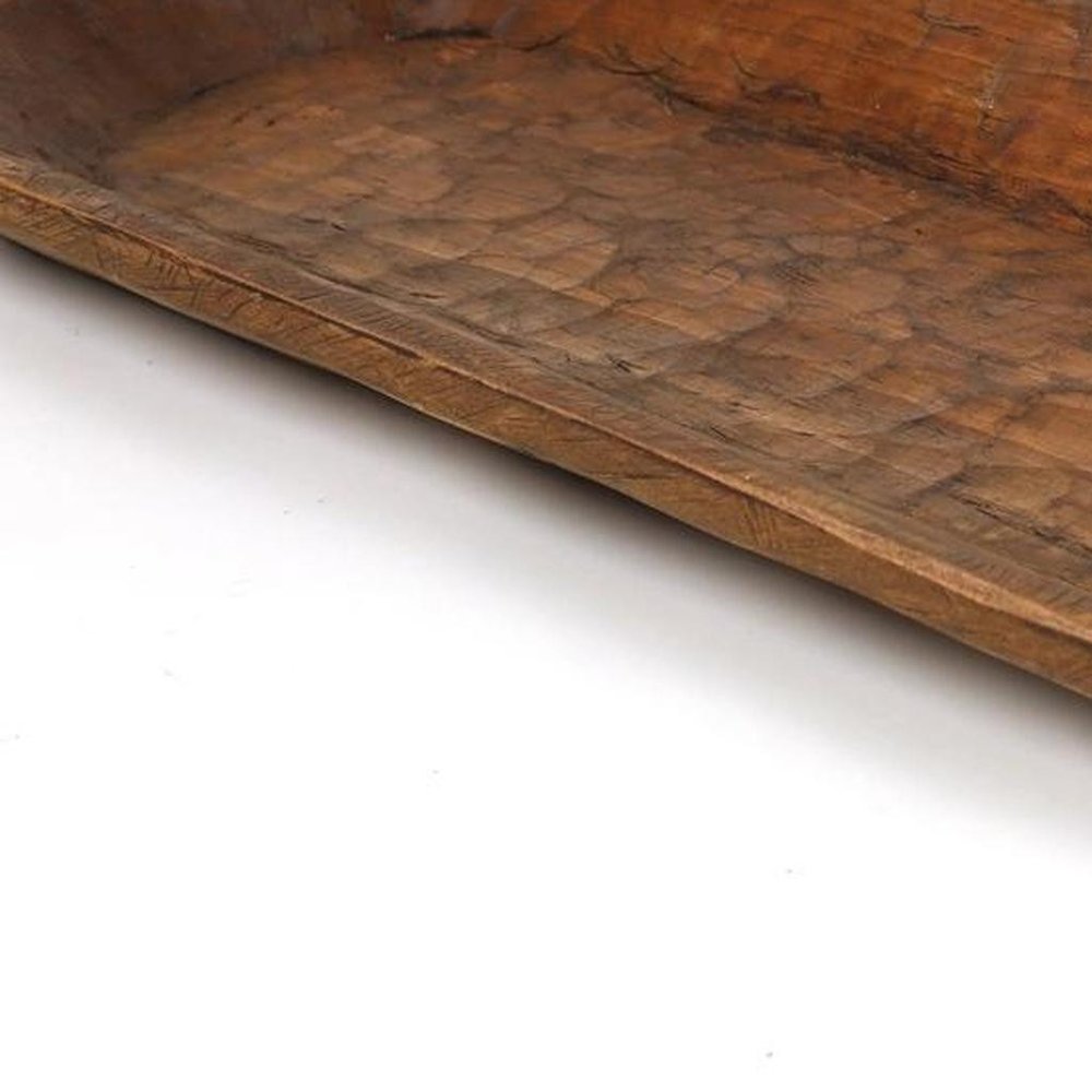 40" Natural Solid Wood Oval Dough Bowl