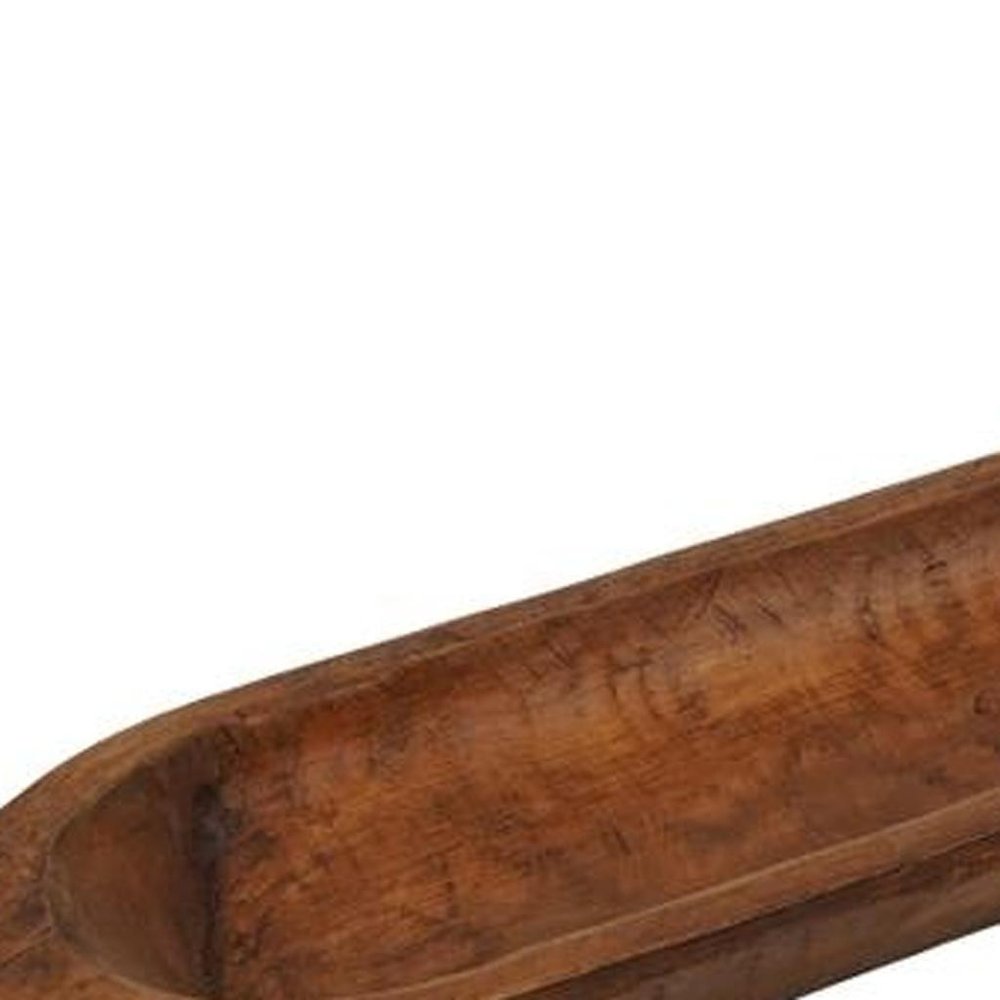 40" Natural Solid Wood Oval Dough Bowl