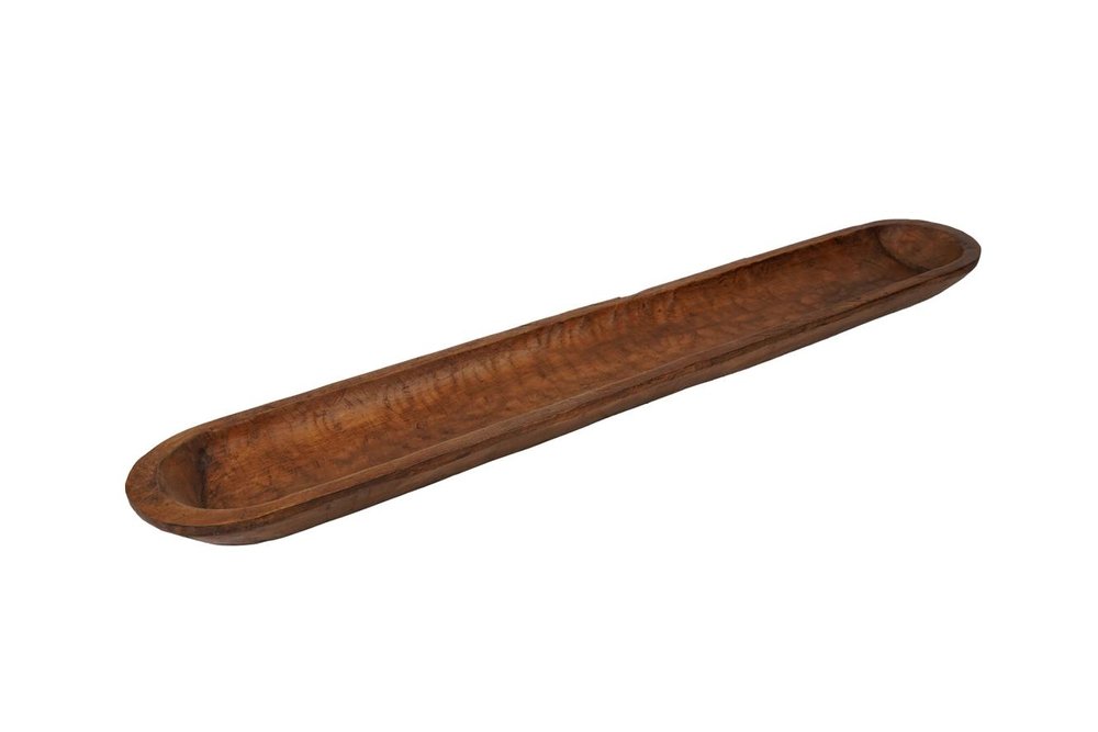 40" Natural Solid Wood Oval Dough Bowl