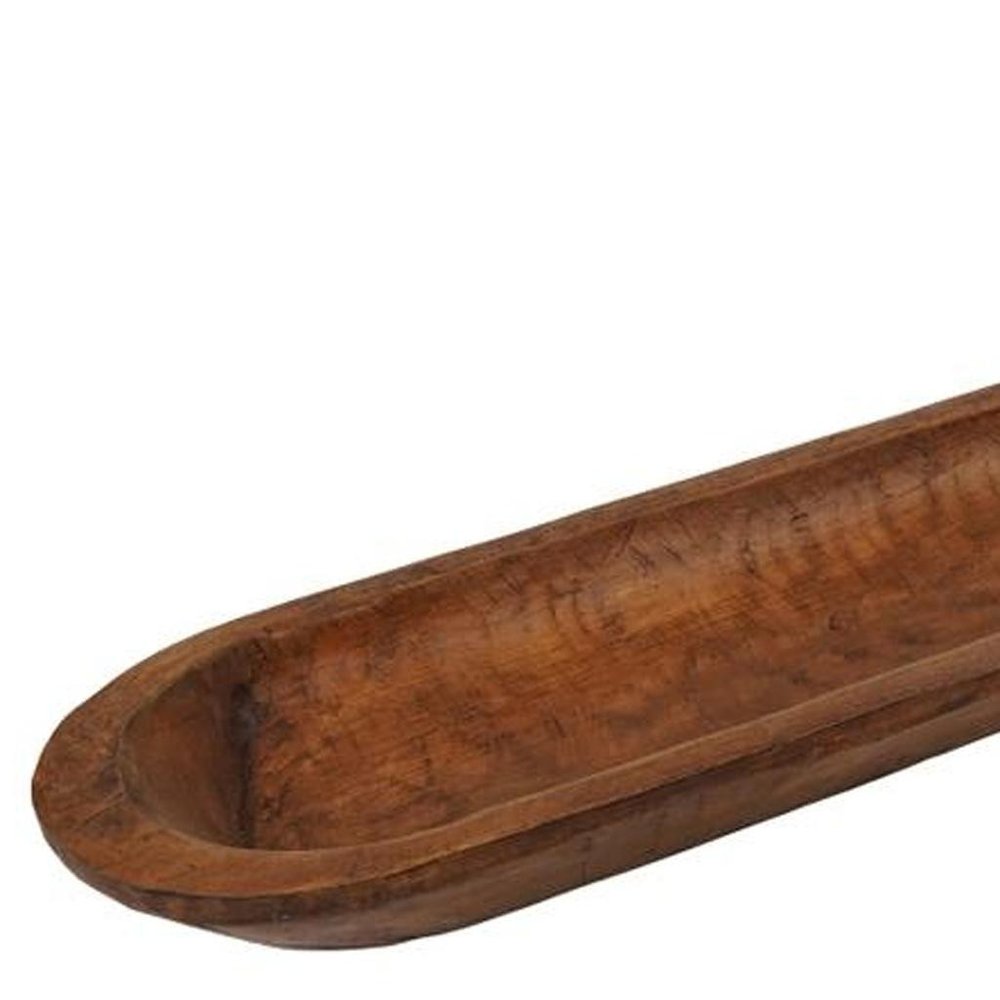 40" Natural Solid Wood Oval Dough Bowl