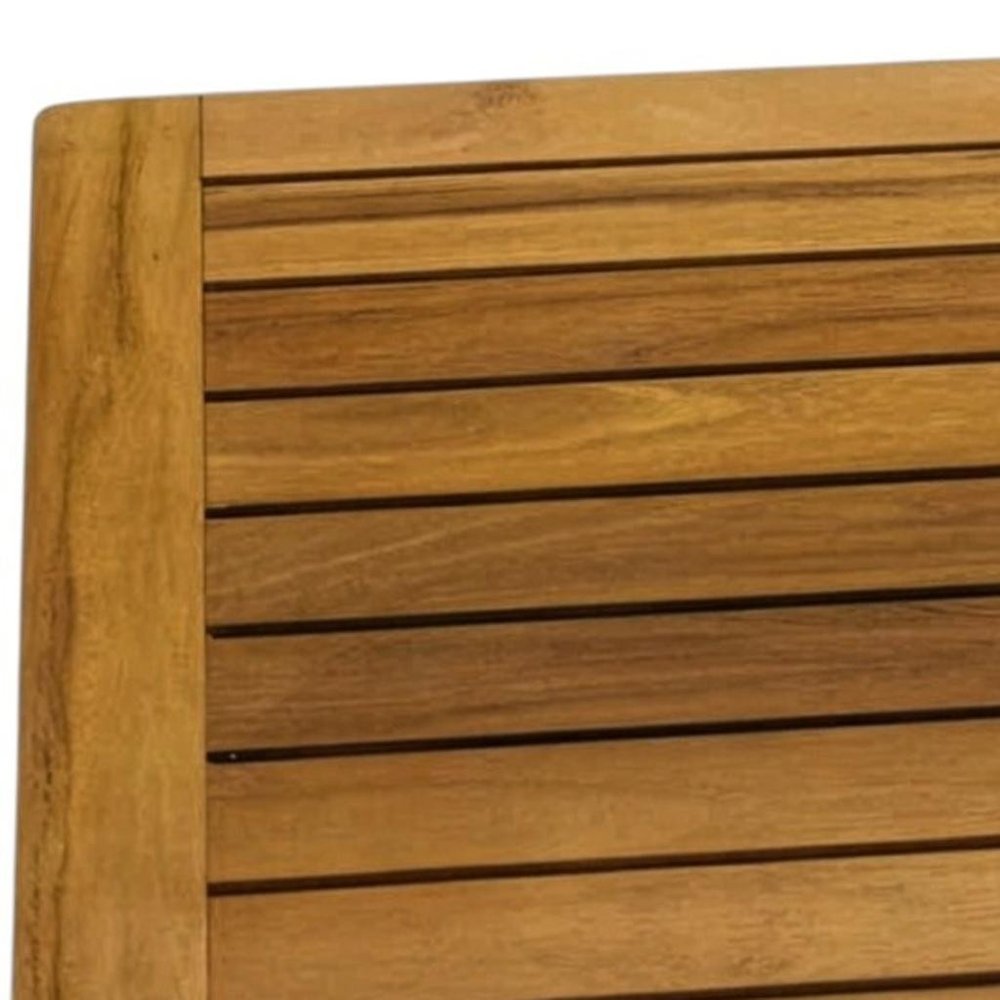 16" Natural Teak Non Slip Bath Mat