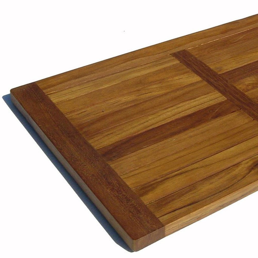 22" Natural Teak Non Slip Bath Mat