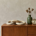 8" Brown Solid Wood Sphere Tabletop Sculpture