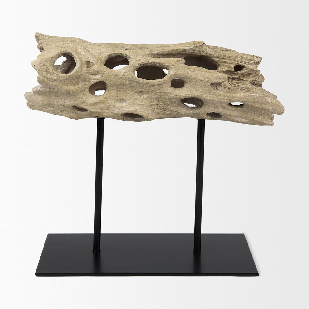 10" Brown Resin Tabletop Sculpture. Sculpture isolated on a plain white background, showing a brown resin surface.