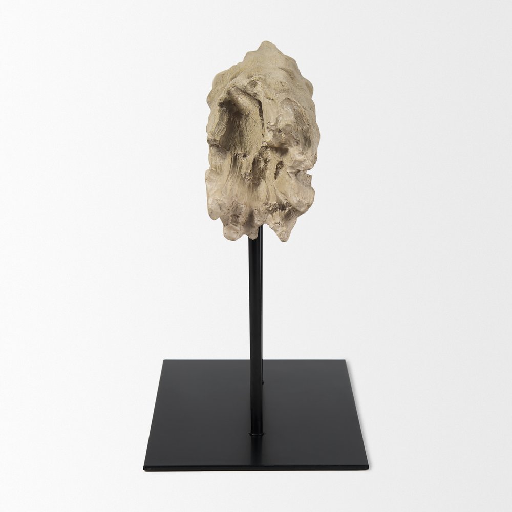 10" Brown Resin Tabletop Sculpture. Sculpture isolated on a plain white background, in a brown resin finish.