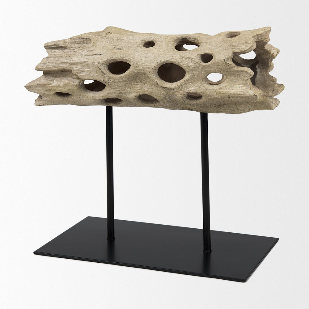 10" Brown Resin Tabletop Sculpture. Sculpture isolated on a plain white background, showing a brown resin surface.
