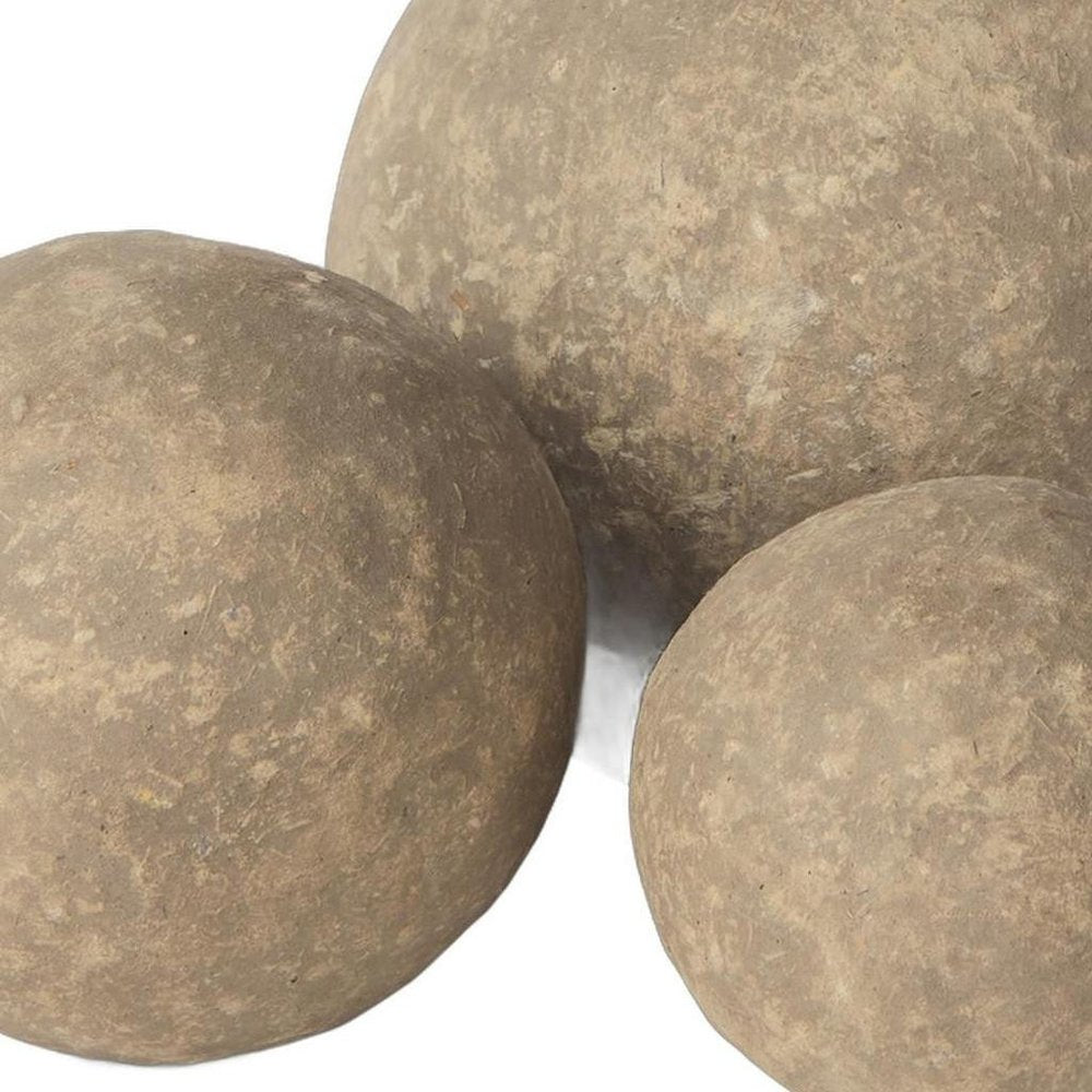 6" Gray Paper Sphere Tabletop Sculpture