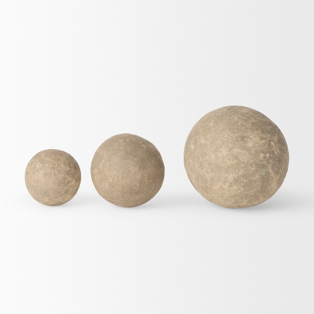 6" Gray Paper Sphere Tabletop Sculpture