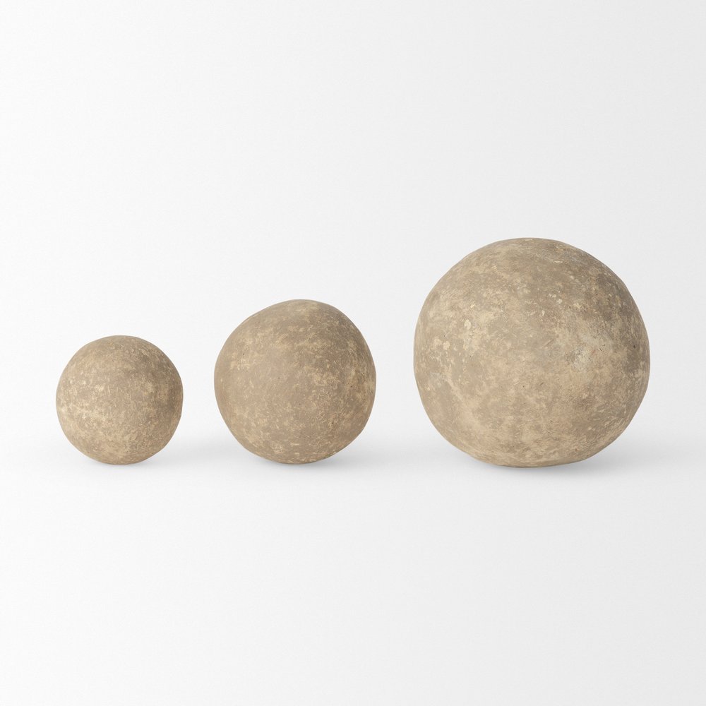 6" Gray Paper Sphere Tabletop Sculpture