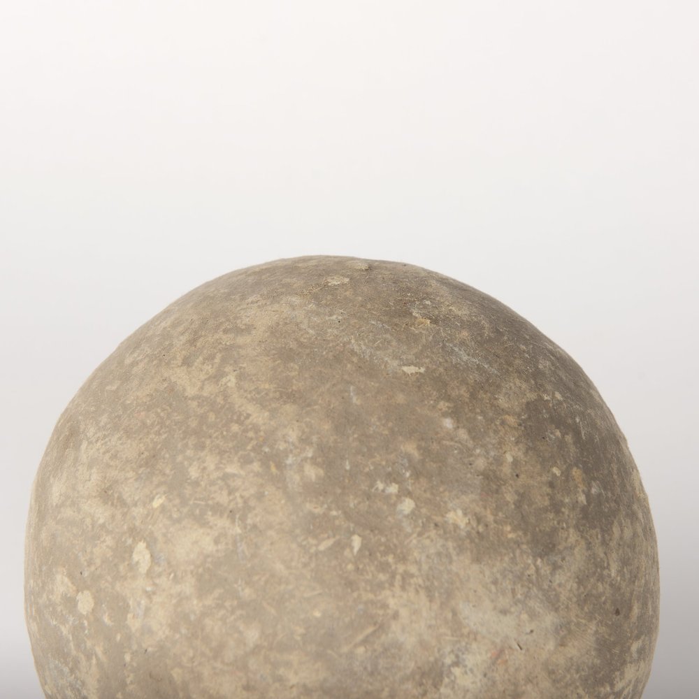 6" Gray Paper Sphere Tabletop Sculpture