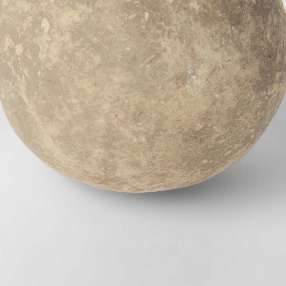 6" Gray Paper Sphere Tabletop Sculpture