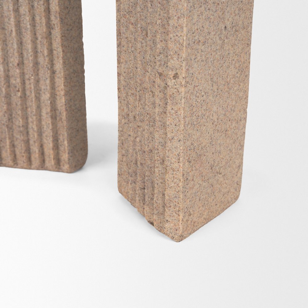 10" Beige Resin Tabletop Sculpture. Sculpture isolated on a plain white background, showing a beige resin surface.
