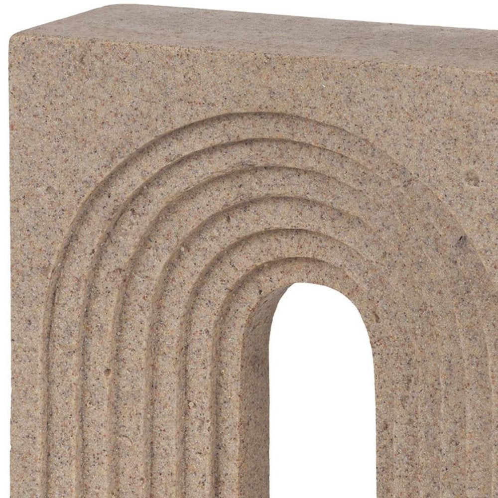 Close-up of 10" Beige Resin Tabletop Sculpture showing beige resin detail.
