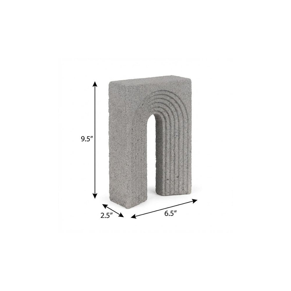 10" Gray Resin Tabletop Sculpture. Sculpture isolated on a plain white background, in a gray resin finish.