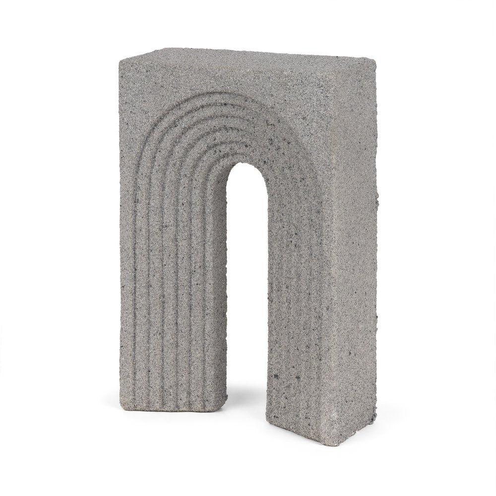 10" Gray Resin Tabletop Sculpture. Sculpture isolated on a plain white background, in a gray resin finish.