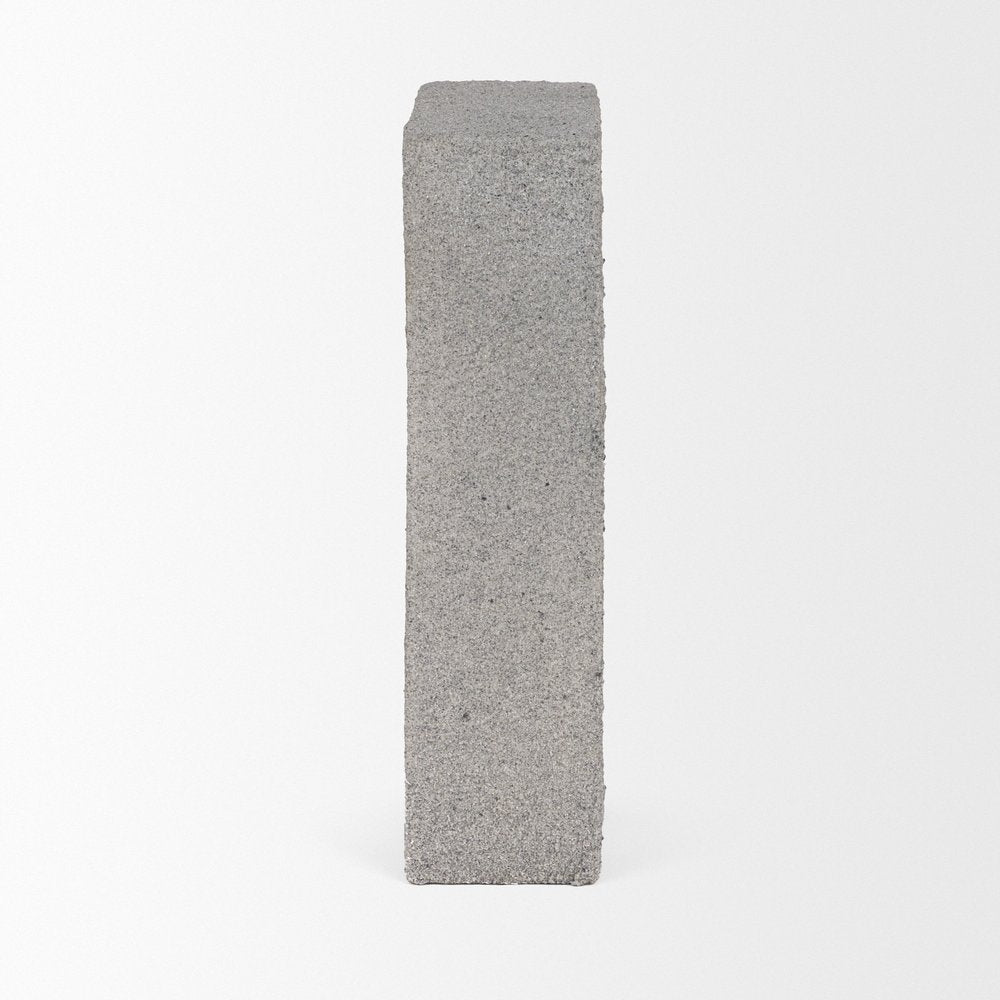 10" Gray Resin Tabletop Sculpture. Sculpture isolated on a plain white background, showing a gray resin surface.