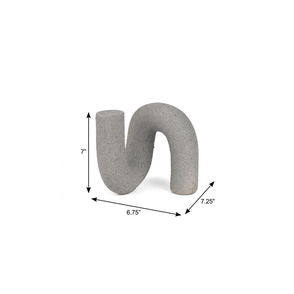 7" Gray Resin Decorative Wall Sculpture on a white background