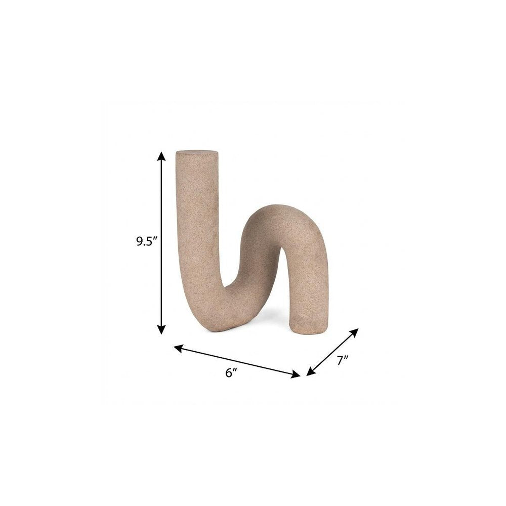 10" Beige Resin Decorative Wall Sculpture. Sculpture isolated on a plain white background, in a beige resin finish.