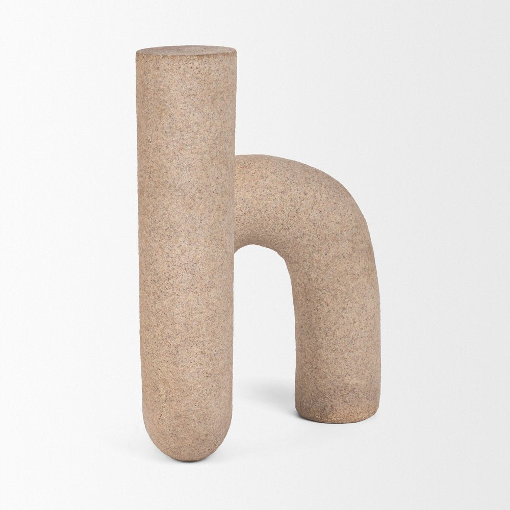 10" Beige Resin Decorative Wall Sculpture. Sculpture isolated on a plain white background, finished in beige resin.