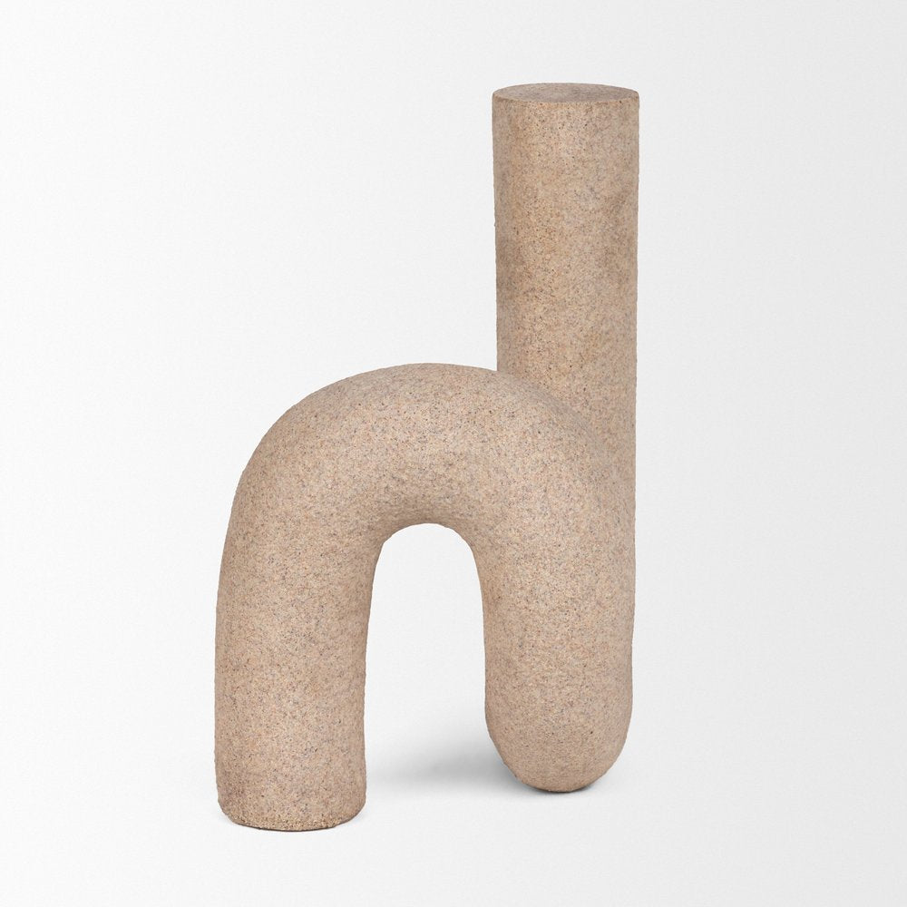 10" Beige Resin Decorative Wall Sculpture. Sculpture isolated on a plain white background, finished in beige resin.