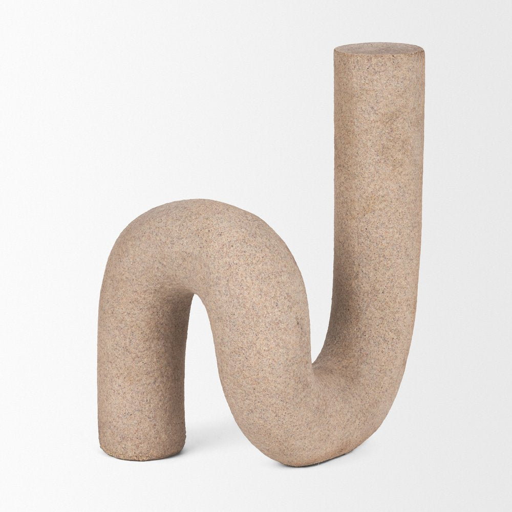 10" Beige Resin Decorative Wall Sculpture. Sculpture isolated on a plain white background, showing a beige resin surface.