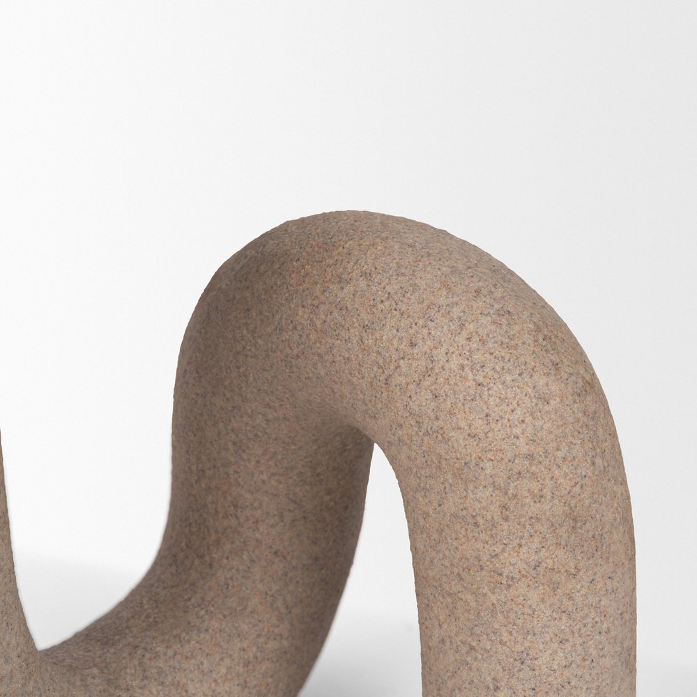 10" Beige Resin Decorative Wall Sculpture. Sculpture isolated on a plain white background, showing a beige resin surface.