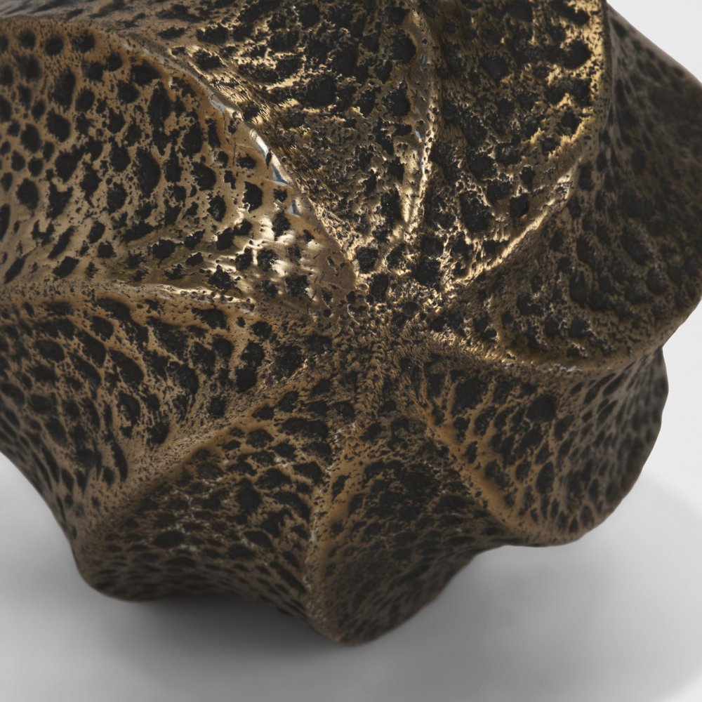 5" Antiqued Gold Metal Sphere Tabletop Sculpture