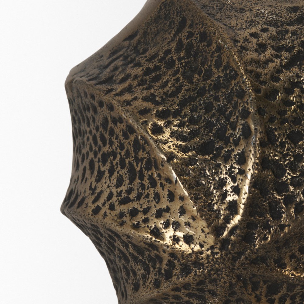 5" Antiqued Gold Metal Sphere Tabletop Sculpture