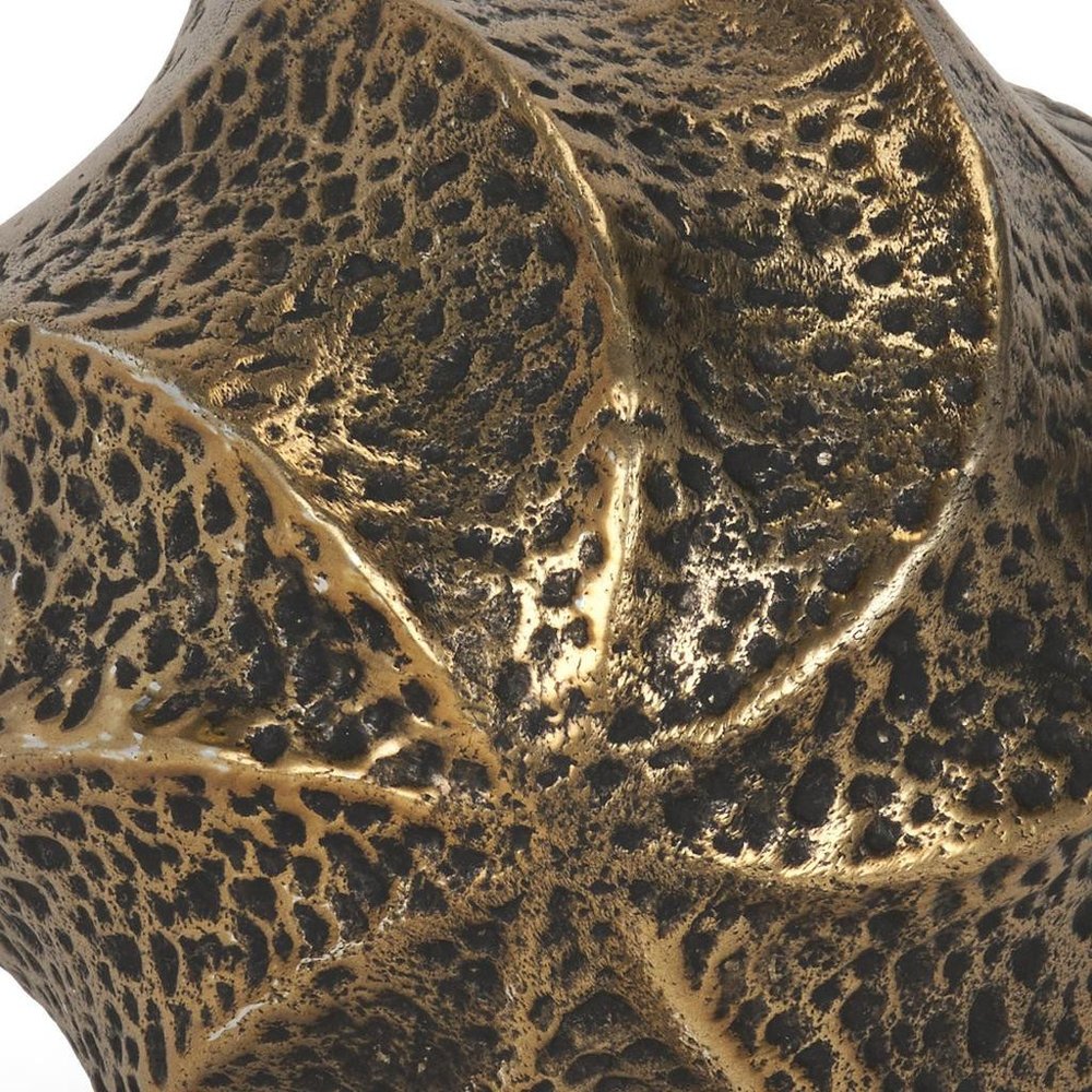 4" Antiqued Gold Metal Sphere Tabletop Sculpture