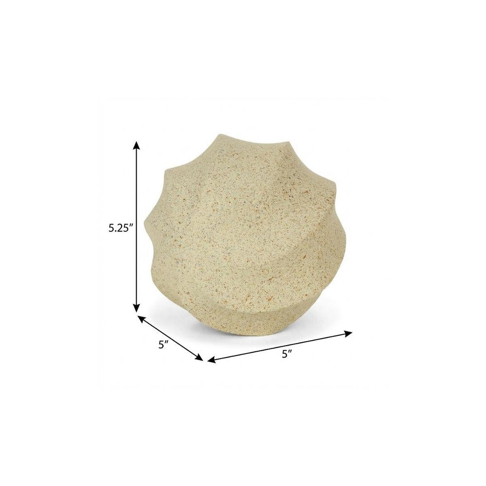 5" Beige Metal Sphere Tabletop Sculpture
