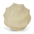 5" Beige Metal Sphere Tabletop Sculpture. Sculpture isolated on a plain white background, in a beige metal finish.