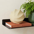 5" Beige Metal Sphere Tabletop Sculpture