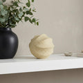 4" Beige Metal Sphere Tabletop Sculpture